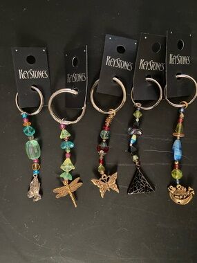 Keystones Beaded Charm Keychains